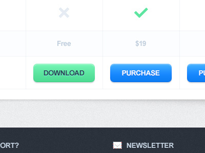 Better Buttons? blue button buy clean download free green grid icon interface newsletter purchase shadow subtle table theme tick ui ux wordpress