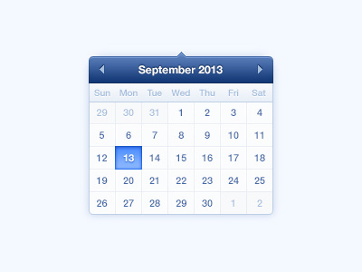 Custom Date Picker 13 blue calendar clean custom date interface minimal modal month picker september ui ux week