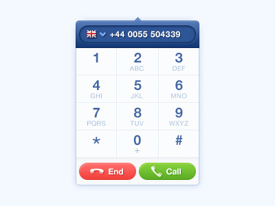 Custom Dial Pad blue call clean custom dial dropdown end green hashtag minimal numbers pad phone red ui uk ux