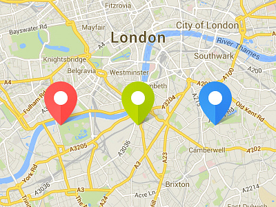 Map Pins blue clean custom gmaps google green map markers pins red thames