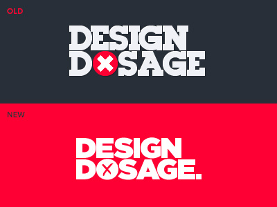 Out with the old, in with the new design dosage excite logo red redesign soon
