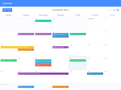 Calendar Month View calendar element interface management month ui ux view