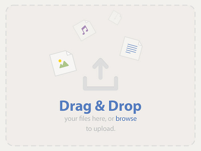 Drag & Drop application blank slate drag drop icons interface upload