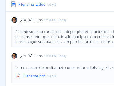 Comments, Files, etc. avatar comment doc files icons lipsum pdf timestamp