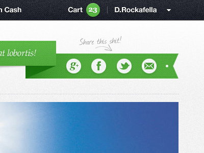 Share this shit! cart facebook icons navigation share social icons twitter