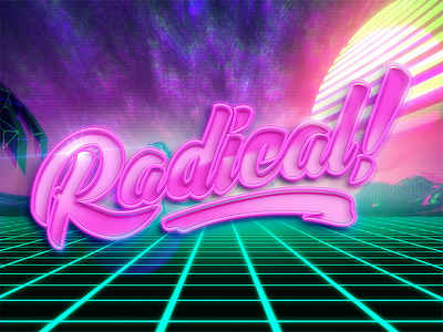 Radical! 80s custom exploration lettering miami rad radical type