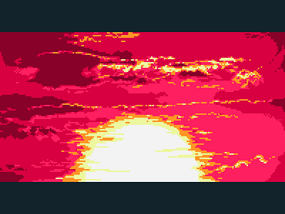 Sunrise clouds pixel art radical red sky sun sunrise