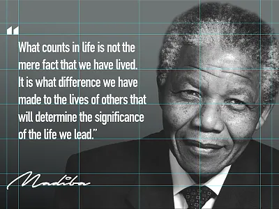 MADIBA grid grid system honest abe layout madiba mandela nelson quote type