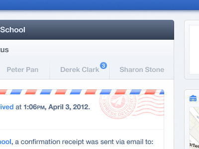 Express Delivery clean email interface mail school stamp system ui ux