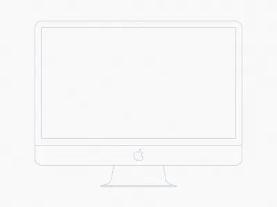 Minimal iMac apple clean imac ios minimal osx outline pixel svelte ui wireframe