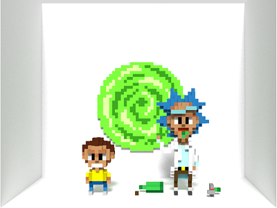 Rick & Morty? blink 182 booze fml morty portal rick rickandmorty sadface voxel voxelart