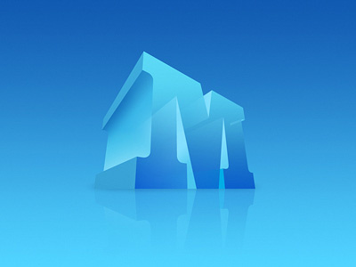 "M" cold concept frozen glacier ice iceberg icon light logo m mammoth reflection shine