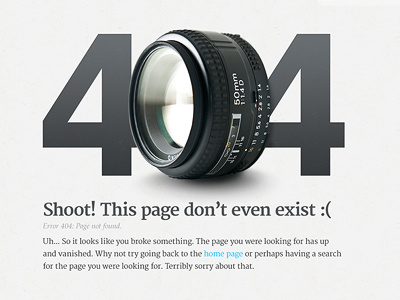 404 Page for a Photography site