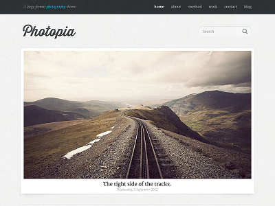 Photopia ~ A Large Format Photography WP Theme.