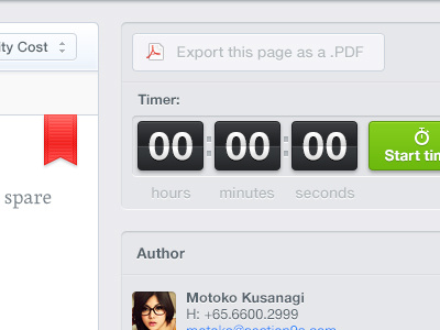 Bookmark, timer, interface... avatar bookmark button clean clock ghost in the shell green minimal pdf red ribbon start subtle timer ui ux