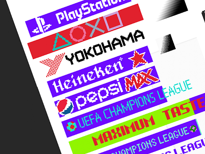 Just some pixel logos :) chelsea football heineken logos pepsi pixel pixel art playstation ps4 radical soccef uefa yokohama