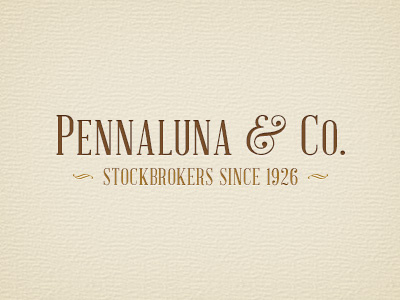 Pennaluna & Co. 1962 ampersand brown co company est established logo mining paper silver since stockbrokers texture