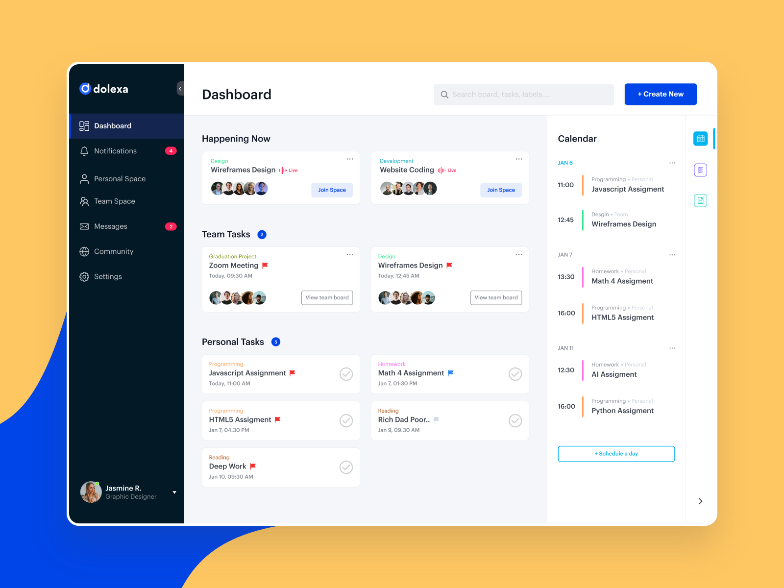 Dolexa - Task Management Dashboard by Khaled M. ElMansy on Dribbble