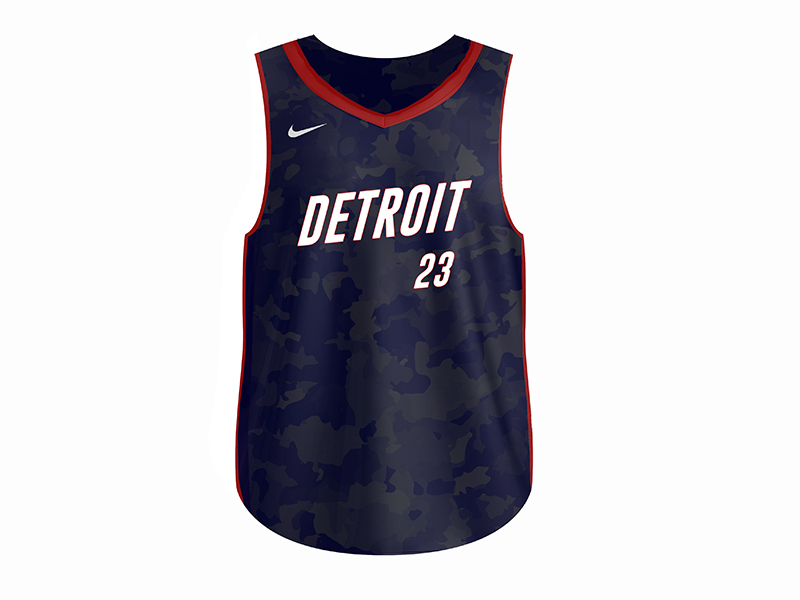Pistons concept art detroit graphic design jersey jersey design mock up nba nike pistons uniform