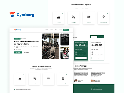 Gymberg Fitness and Athletic Landing Page branding clean desain design design web figma figma design figmadesign landing page ui uiux vector web