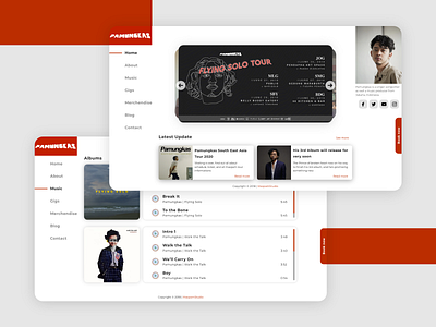 MasPamMusic Landing Page adobe illustration music music player singer page uidesign uiux web web page web page design