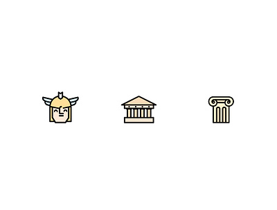 Greek icons branding columns grecia greece greek icon icon design icon set iconography parthenon vector