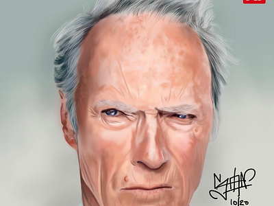 Clint Eastwood digitalart digitalpainting drawing hyperrealism illustrations realism realistart