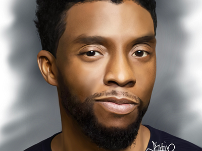 Chadwick Boseman chadwickboseman digitalart jonathansophie portrait practice realism