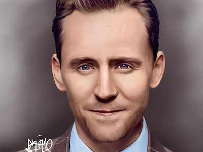 Tom Hiddleston digitalart illustration loki marvel portrait tomhiddleston