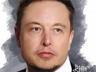 Elon Musk artslaves design digitalart drawing elonmusk graphic hyperrealism illustration illustrations jonathansophie realism realistart