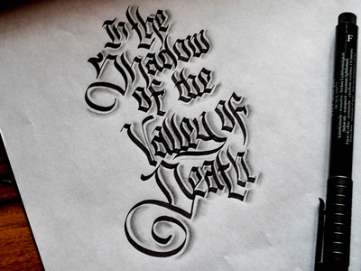 In the shadow of the valley of death typography wip