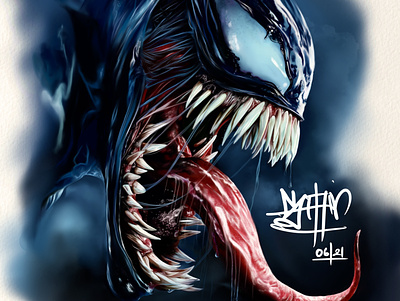 Venom artslaves design digitalart digitalpainting drawing hyperrealism illustration illustrations realism