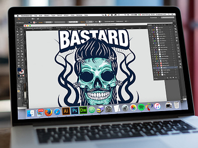 Bastard illustration skull tshirtdesign vector