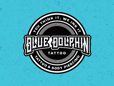 Blue Dolphin Tattoo wip identity logo vector