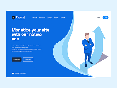 Prospend branding illustration ui ux web design