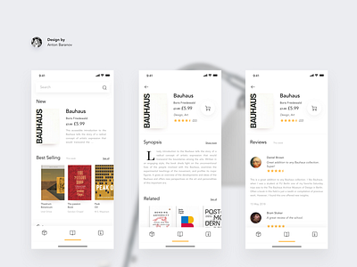 Book Store App Design Concept #1 app art bauhaus book clear design flat portfolio read typogaphy ui ux