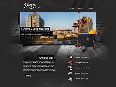 Flamingo group Webdesign 3d black constrauction dark design texture tools website design