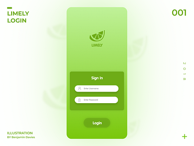 Daily UI 001: Limely Login app dailyui design login logo mobile sign in ui