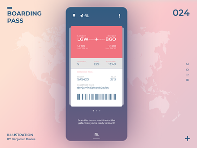 Daily UI 024: plantlife. Boarding Pass app boarding boardingpass dailyui design mobile ui
