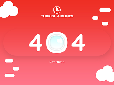 404 Airline Page 404 404page airline fly flying not found plane sky turkish airlines ui ux