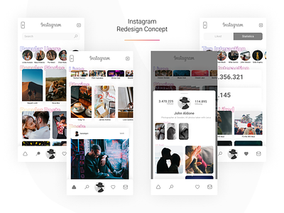 Instagram Redesign Concept concept design instagram instagram post page profile profile design redesign social media ui ux