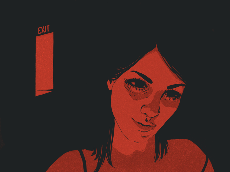 Exit Music radiohead exitmusic exit red woman digitalart illustration art