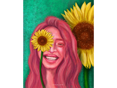 സൂര്യകാന്തി | Sunflower sunflower digital illustration