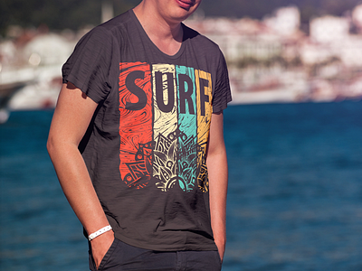 Surf T-shirt design daily design digital art graphic design summer surf t shirt t shirt design