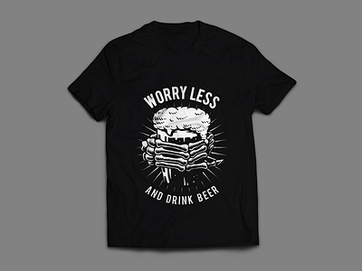 Worry less and drink beer t-shirt design