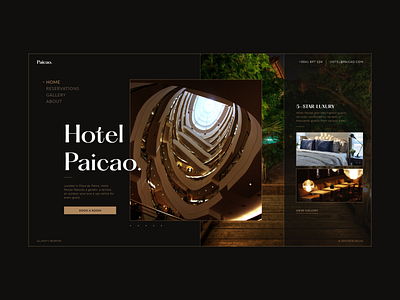 Hotel Paicao — UI Concept booking branding classic elegant experience hotel interface interior landing page luxury modern quality realestate reservation tropical ui ux web