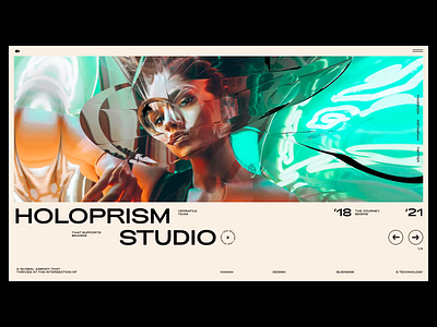 Holoprism Studio agency animation branding fashion glitch holo interaction interface modern photography prism prismatic studio typography ui web web design webdesign website woman