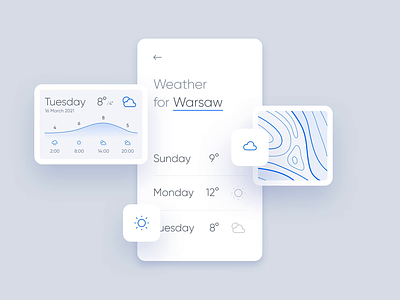 🌦️ Weather App Components animation app clean cloud component forecast icon interaction interactive interface mobile modern motion rain sun sunday ui ux weather week