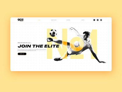 Football Agency — Hero Screen agency ball design elite football interface landing page page pattern photo player prototype soccer sport team typography visual web web design website