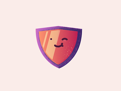 Protection Icon block cute design emoji emotion happy health icon illustration protection safe shield smile smiley face winky face